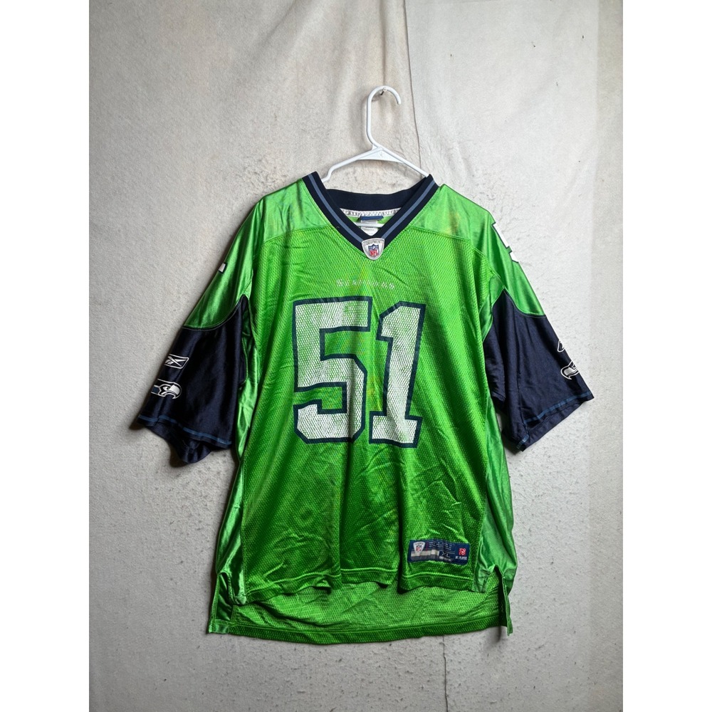 Reebok NFL Seattle Seahawks Lofa Tatupu 51 Jersey XL Green Navy 7012A 09
